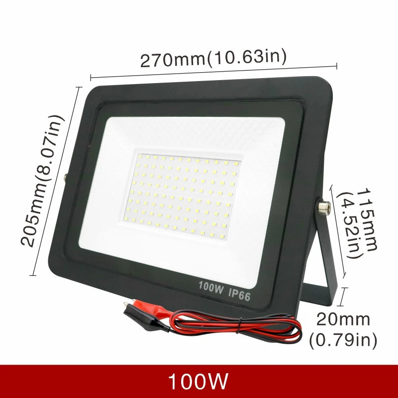 projecteur led 12v noir moderne ip66 20w 30w 50w 100w clips alu 50000h