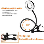 lampe led flexible pince usb noir moderne interrupteur tactile rechargeable 360degrotation chargeusb