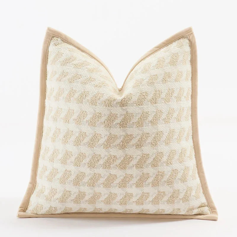 coussins décoratifs géométriques moderne beige crème jacquard fixés maison voiture
