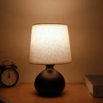 lampe chevet moderne abatjour beige motif herbe base marron stable usb rechargeable
