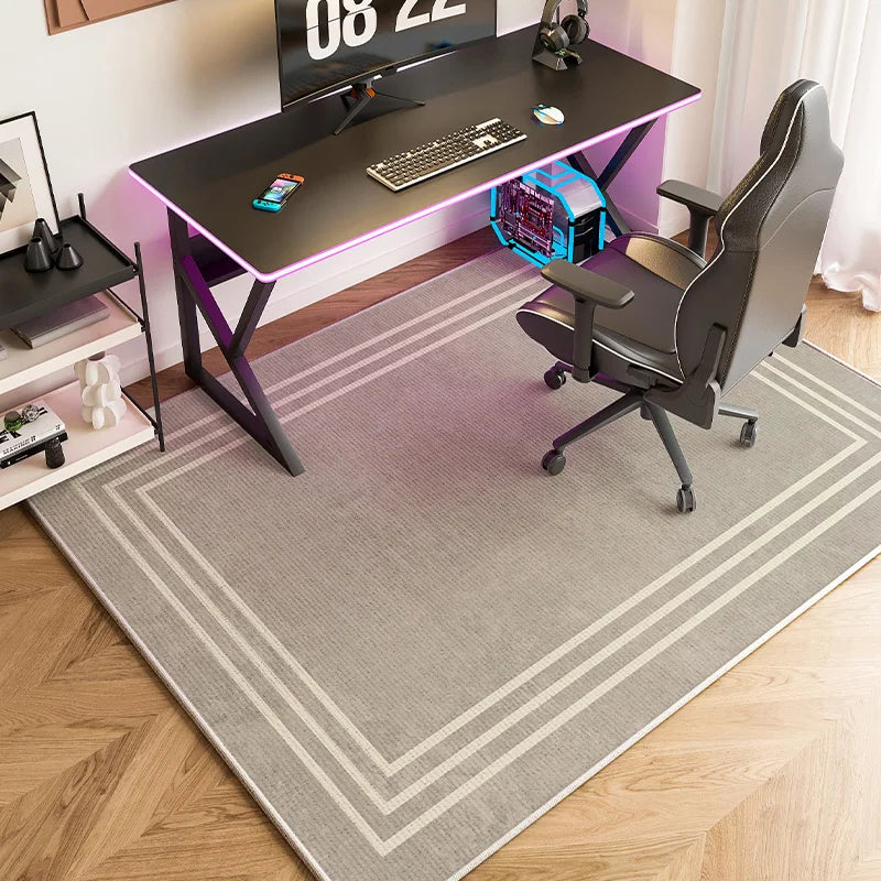 tapis salon chambre moderne gris rayures géométriques polyester antidérapant lavable confortable intérieur maison