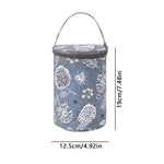 Sac rangement laine moderne noir rouge fleurs poignée amovible crochet pelotes mesures pratique