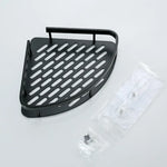 étagère salle bain noir moderne grille perforations vis fixations