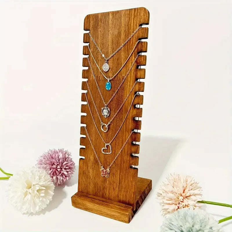 support bijoux bois naturel moderne clips colliers rangement portable anniversaire mariage cadeau domestique commercial