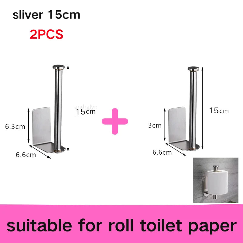 porte serviettes porte papier toilettique acier inoxydable réutilisable moderne clips crochets noir multifonctionnel sans