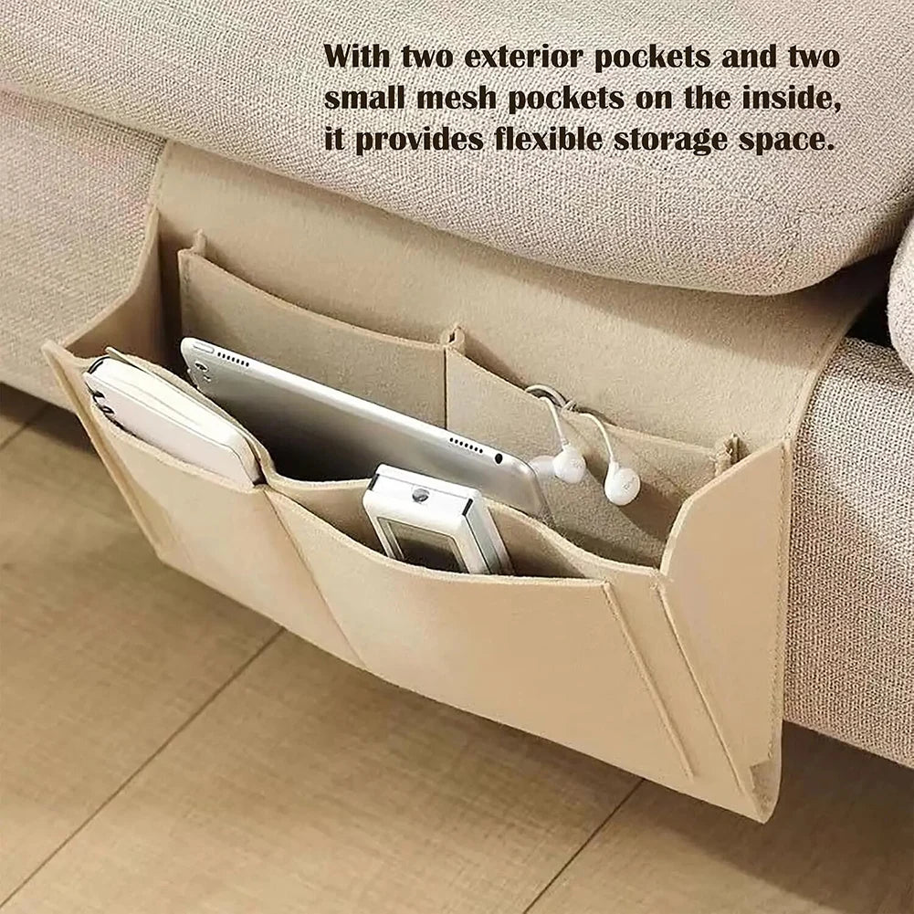 Organisateur mural anti dérapage durable pochettes rangement moderne beige gris foncé