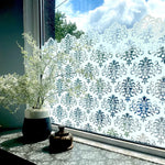 sticker fenêtre décoratif art déco vague floral semi transparent adhésif réutilisable décoration maison nouvelle