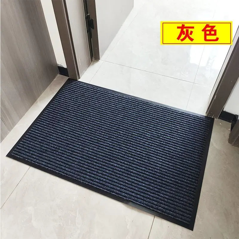 tapis d'entrée moderne rayures vert marron rouge gris antidérapant PVC salon salle bain cuisine