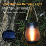 lanterne solaire rechargeable effet flamme transparente moderne rustique corde argentée noire orangée