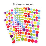 sticker adhésif scrapbook decoration album coeur étoile cercle couleur artisanale enfants rouge vert bleu