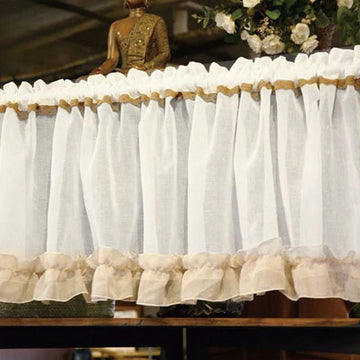 rideau court lin blanc beige vintage fronces fenêtre cuisine décoratif
