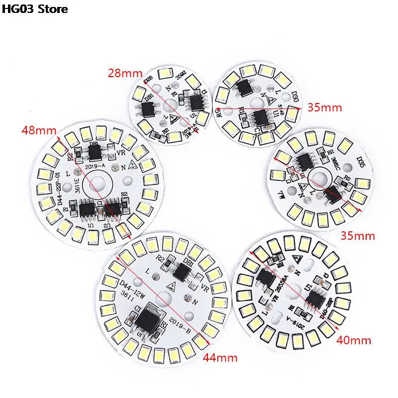plaque led circulaire diodes blanc moderne technologique 28mm 35mm 40mm 44mm 48mm
