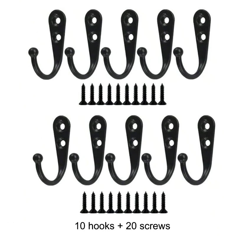 crochet mural moderne noir doré vis support rangement tasse serviette mur lisse opaques