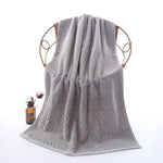 serviette bain coton absorbant séchage rapide plaid carrés beige clair classique lavable machine toile