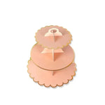 support cupcakes iridescent moderne rayures horizontales motifs floraux dorés anniversaire festive