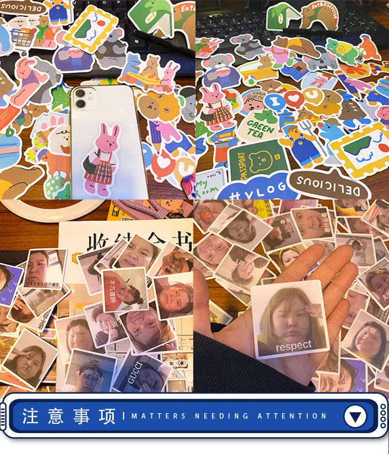 autocollants multicolores photos divers adhésifs modernes diy scrapbooking affiches films