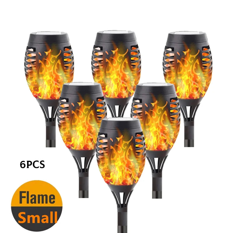 lumière solaire décorative moderne flamme artificielle motifs floraux noir orange jauneextérieur patio allée