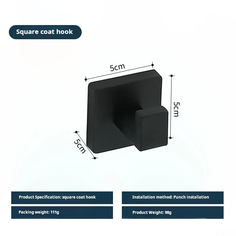 ensemble porte serviettes moderne noir mat acier inoxydable finition laquée fixe salle bain 60cm