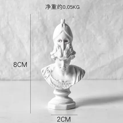 bustes sculptés resine blanc details fins antique figures grecques decor