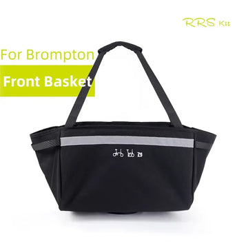 sac vélo brompton étanche noir panier avant utilitaire anse réfléchissante tissu mat nylon minimaliste