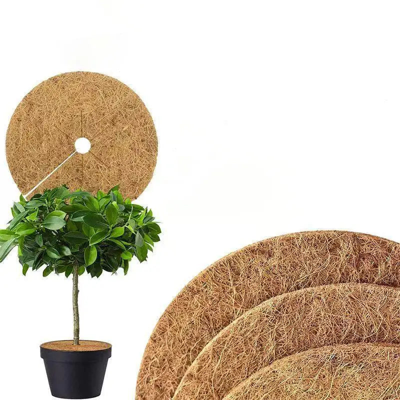 tapis protection pots fleurs marron clair texture naturelle antigel biodegradable 20cm 25cm 30cm 35cm