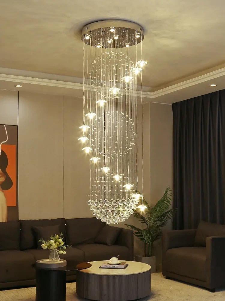 Suspension lumineuse moderne cristal transparente chambre salon 90 260V 249 2000lm
