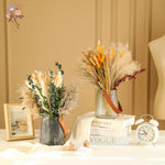 bouquet graminées séchées pampas blondes beiges vases décor maison anniversaire mariage