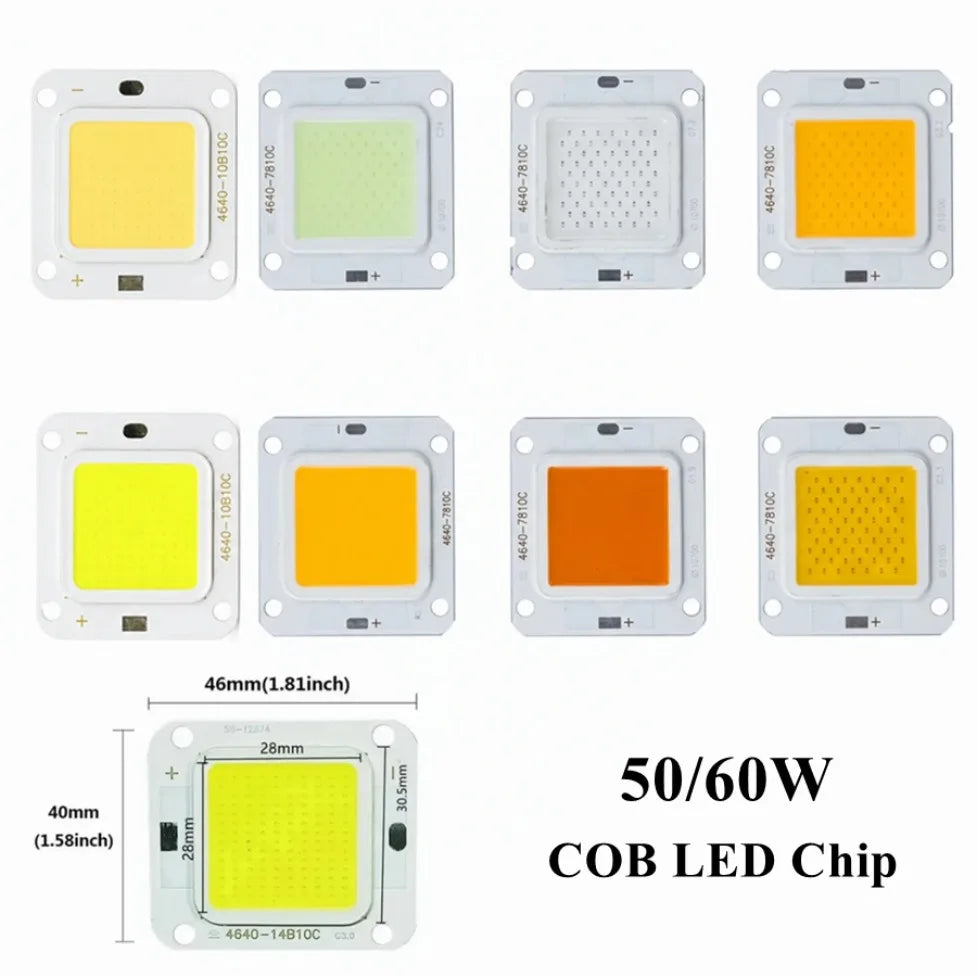 puce led cob carrée haute luminosité projecteur éclairage diy blanc chaud froid