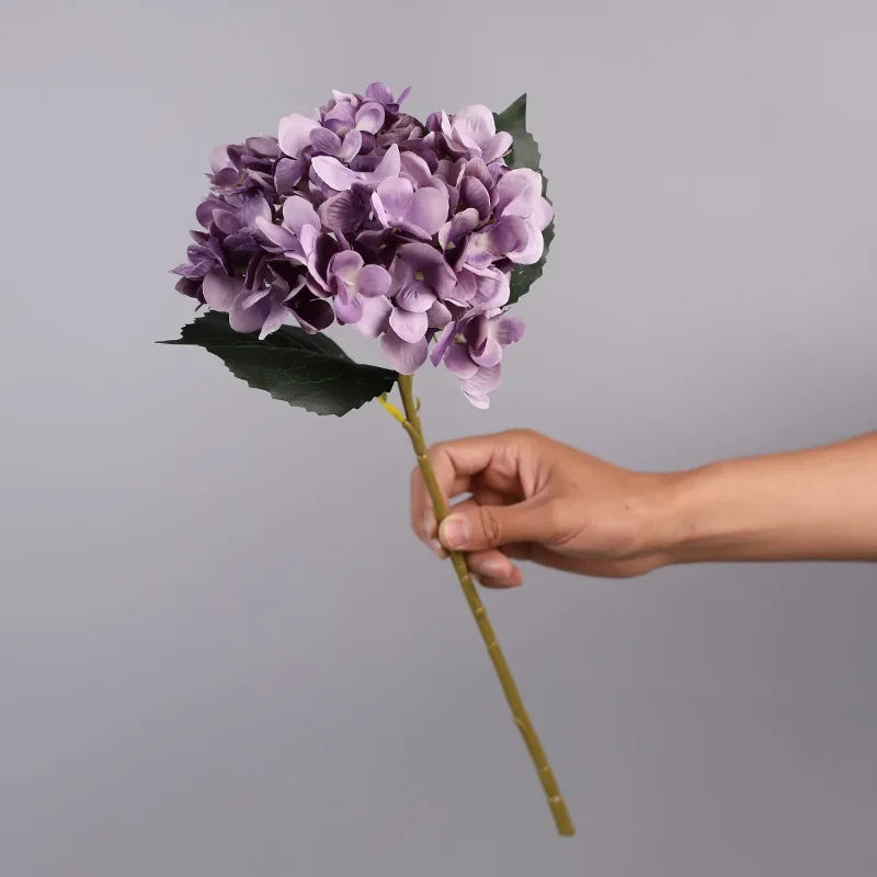 bouquet artificiel fleurs hortensia bleu blanc violet moderne maison mariage