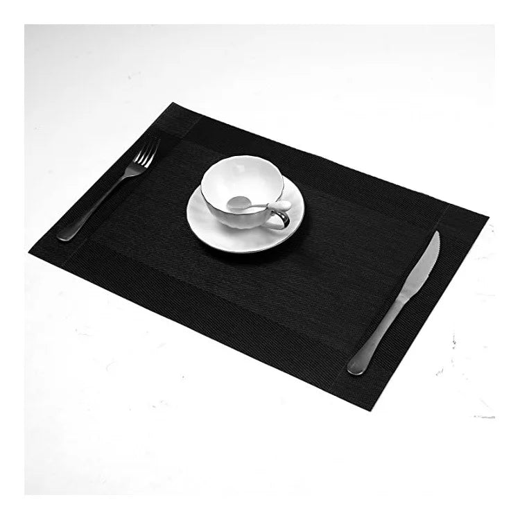tapis table moderne rectangle gris marron bleu noir beige argent rayures horizontales durable vinyle