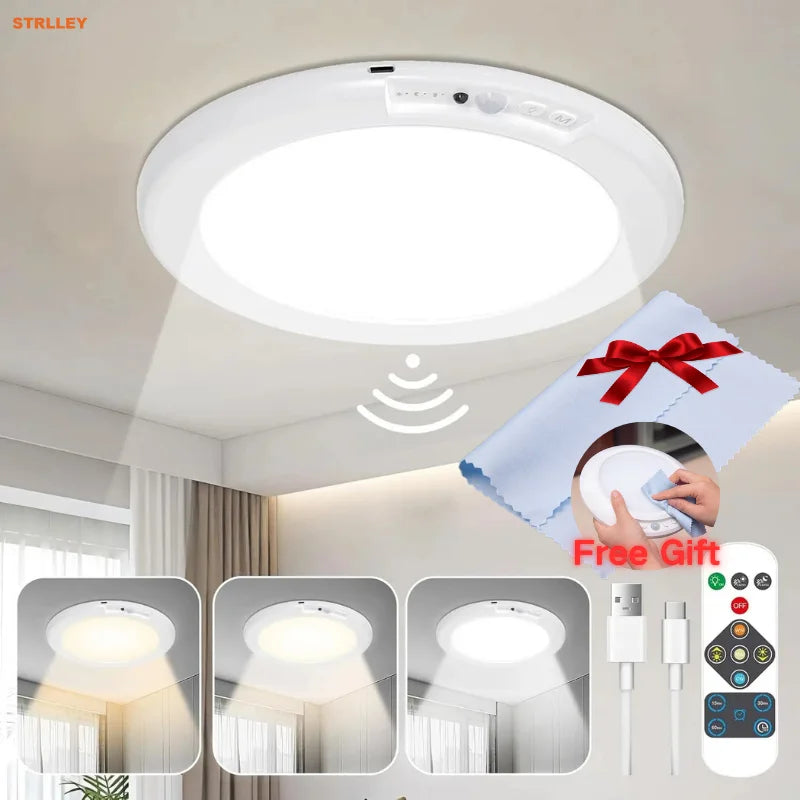 plafonnier led blanc moderne aimanté télécommande charge usb 24w flux luminescent 60249