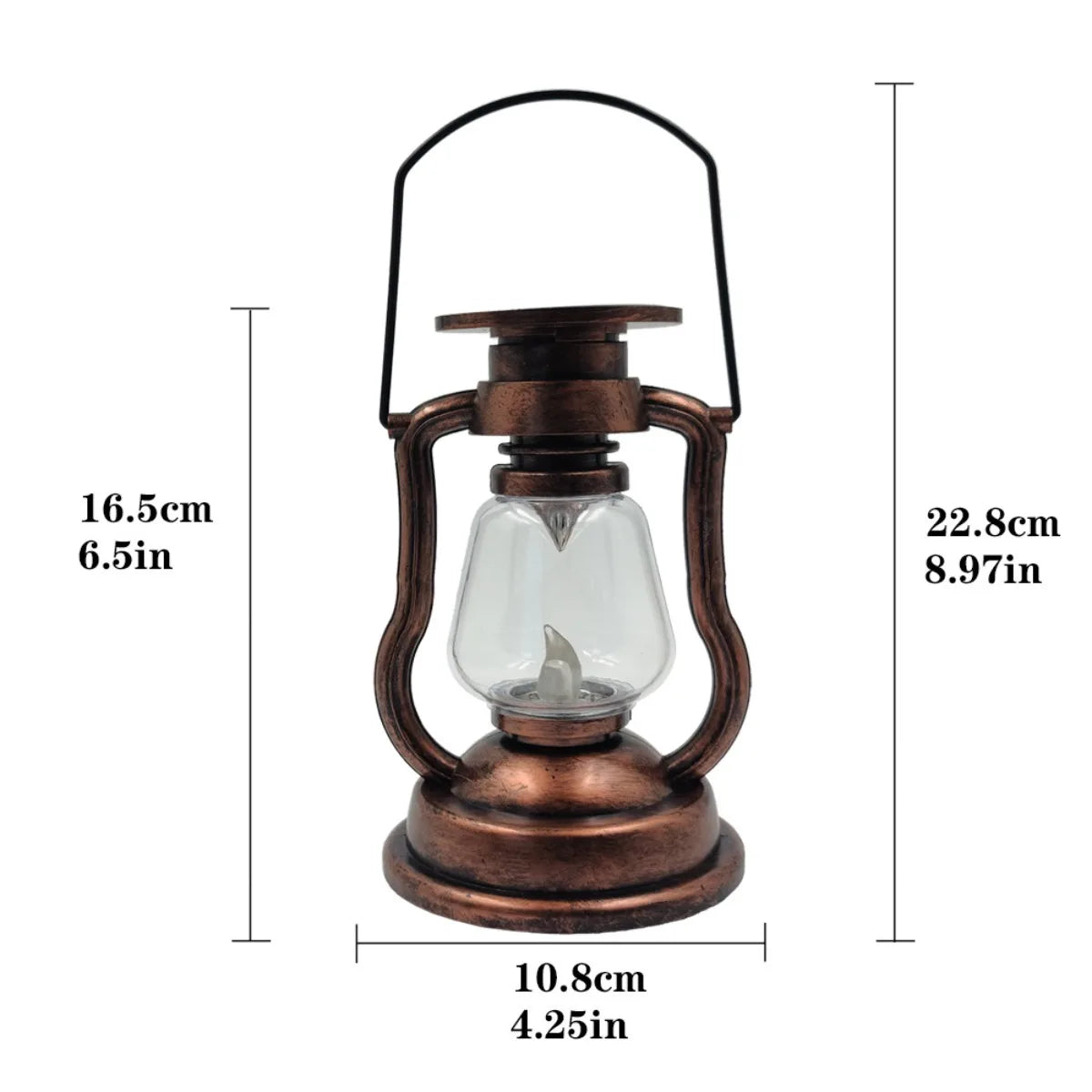 lanterne vintage bronze rétro verre transparent métal opaques anneaux suspensionextérieur camping