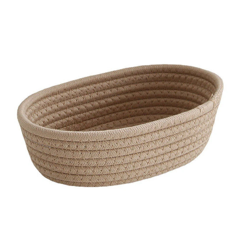 corbeilles rangement tissées coton multifonctionnel moderne beige gris blanc stockage écologique maison
