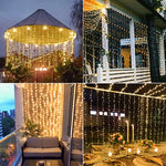 rideau lumineux led solaire multicolore moderne 3mx1m 3mx2m 3mx3m decoration exterieure fete jardin vacances