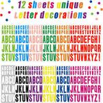 lettres autocollantes alphabet complet couleurs classiques adhésives éducation artistique enfants deco