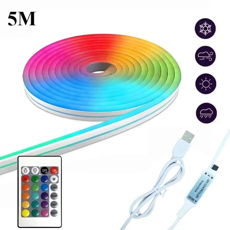ruban led flexible multicolore rayures concentriques moderne télécommande application usb éclairage décoration festive