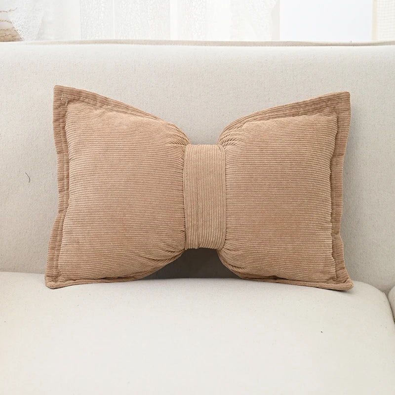 taies d'oreiller polyester corduroy moderne marron clair beige bleu marine 30x50cm opaques fixées maison