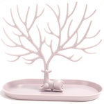 présentoir bijoux arbre branches cerf rose vert blanc moderne minimaliste rangement bijoux