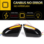 feu signalisation dynamique miroir voiture led noir moderne clignotant séquentiel câbles électriques 12v 2600lm