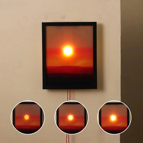 veilleuse murale rectangle rouge coucher soleil contemporain led chambre salon nocturne adjustable