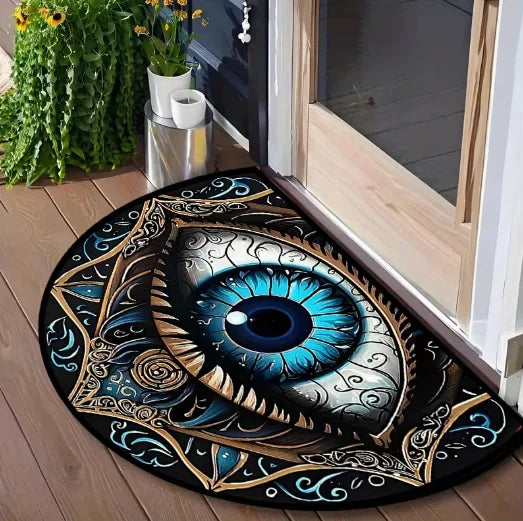 tapis moderne bleu oeil antidérapant résistant extérieur 40x60cm 50x80cm 60x90cm