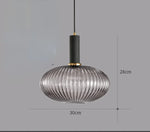 suspension lumineuse moderne vert rayures opacité câble noir chambre salon étude principal