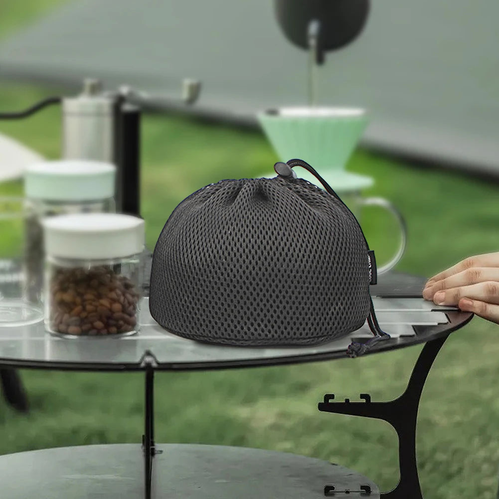 sac rangement bouteille eau noir maille ajustable pratique voyage environnement respectueux multiplications utilisation rechargeable
