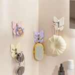 porte serviettes papillon adhésifs moderne blanc jaune rose violet décoration salle bain accessoireversible légère
