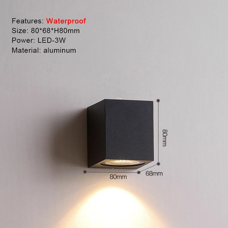 applique murale led moderne aluminium noir éclairage chambre cuisine salle manger entrée