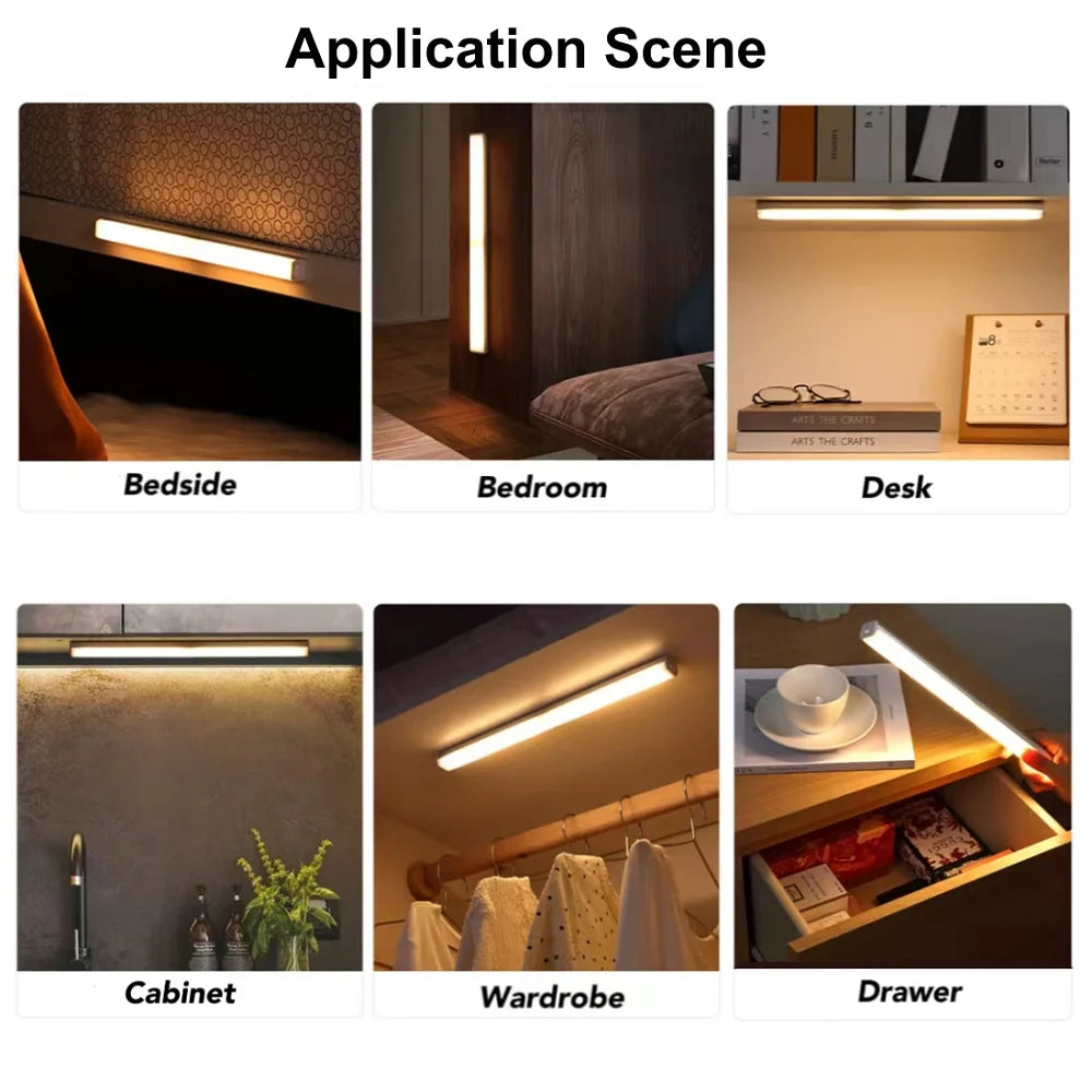 lampe led veilleuse détecteur mouvement rechargeable blancs froid chaud 10 20 30 50cm moderne