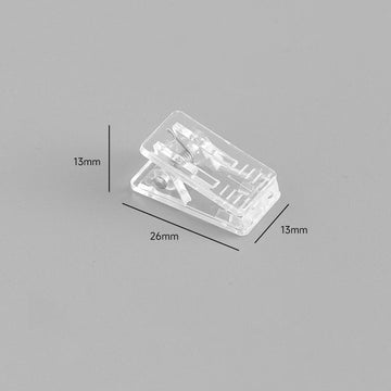 clips plastique transparent rose adhésifs muraux suspendus boîte compartiments protracteur règle feuilles