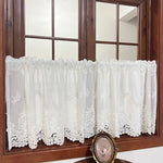 rideau blanc brodé fleurs translucide classique maison 100 150 200cm polyester