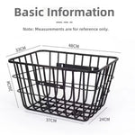 panier vélo noir maille métallique moderne clips fixation grande capacité réglable arrière