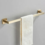 accessoires salle bain ensemble porte serviettes moderne finition dorée métal alliage aluminium fixations murales
